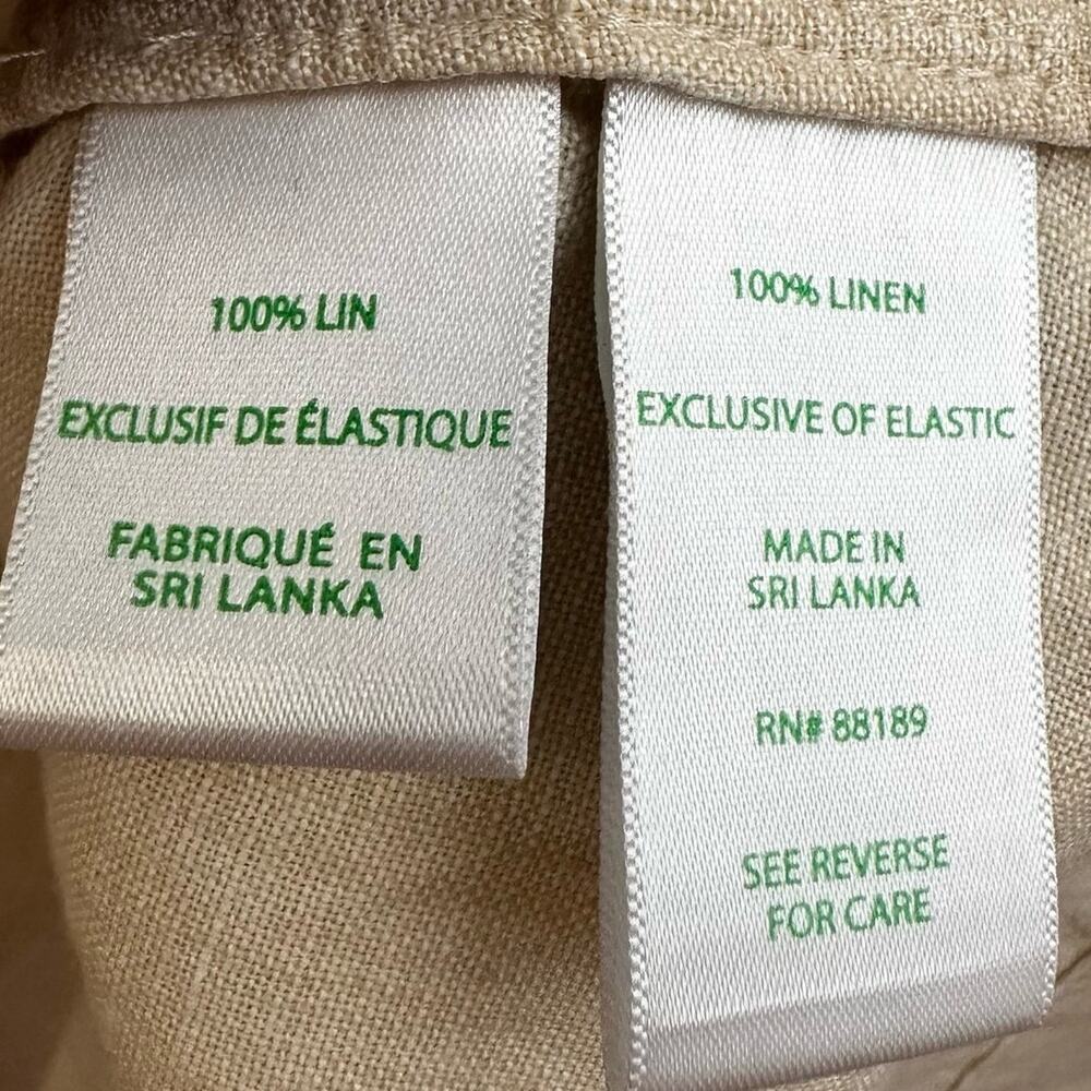 Lilly Pulitzer Mialeigh Beige Tan 100% Linen Top 3/4 Sleeve Size 8 *FLAW* - Picture 6 of 8